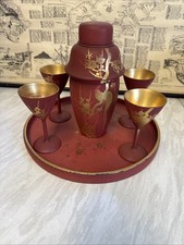 Antik Urushi WWII Japanisch Lackiert Holz Coc...
