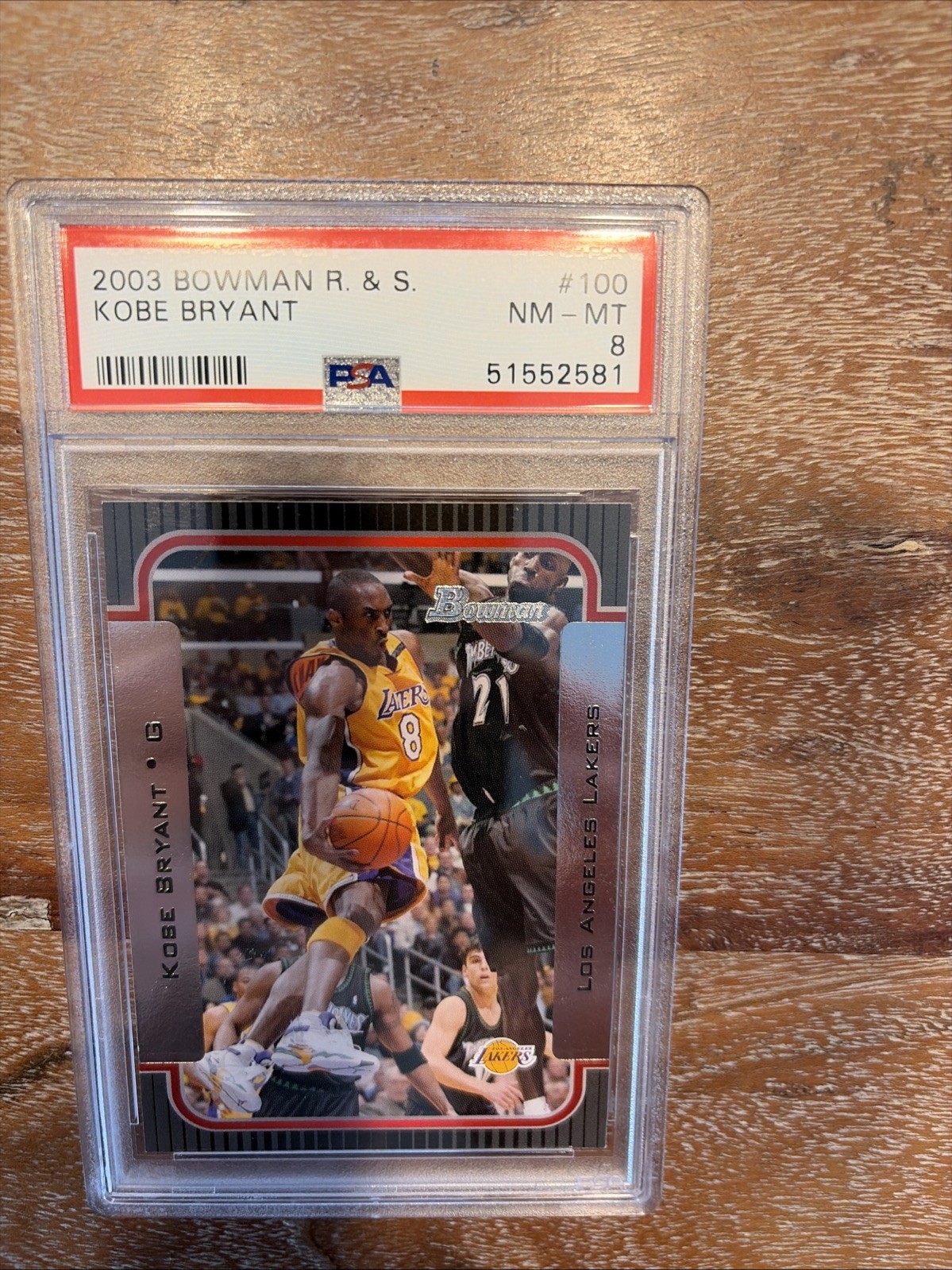2003 BOWMAN ROOKIES & STARS CHROME #100 KOBE BRYANT PSA 8