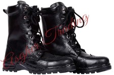 Handmade Traditional Ghillie Brogue KILT Shoes, Genuine Leather Kilt Long Boots