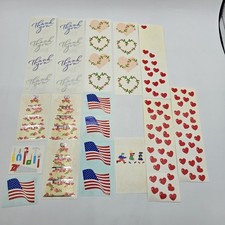 Vtg 90s Mrs. Grossman's Stickers Lot Wedding Cake Flag Hearts Tools Thank You