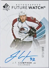 2017-18 SPA FUTURE WATCH 122 J.T. COMPHER ROOKIE AUTO /999 HARD SIGNED FREE SHIP
