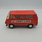 1970’s Tonka Emergency Van Ambulance Toy (5") Orange Pressed Metal