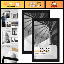 20x27 Puzzle Frame Set - Black Wall Mount for Art Prints  Posters, 2 Pack