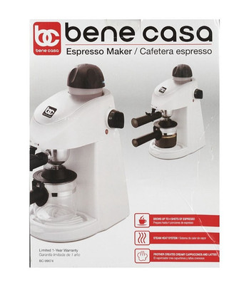 Bene Casa Espresso Coffee Maker 4 Cup - White
