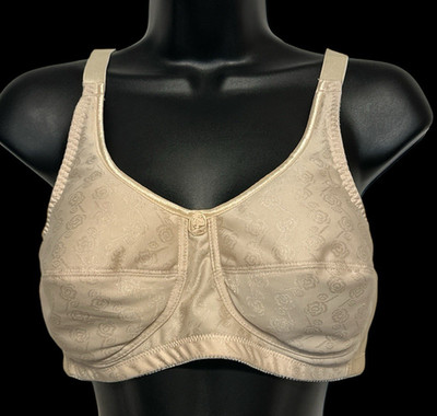 3 ABC Mastectomy Bras 38C Style 103 Beige No Wires Jacquard Fabric