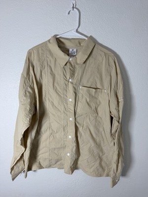 Nike Tech Pack Woven Long Sleeve Snap Button Shirt Beige Mens L FB7363-126 NWT