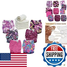 Mama Koala 6 Pack Reusable Cloth Diapers 3.0 Babies Girls Newborn, One-Size