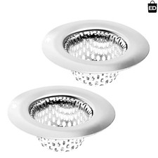 Rust-Resistant 2-Pack Sink Strainers - Modern Stainless Steel Drain Protectors