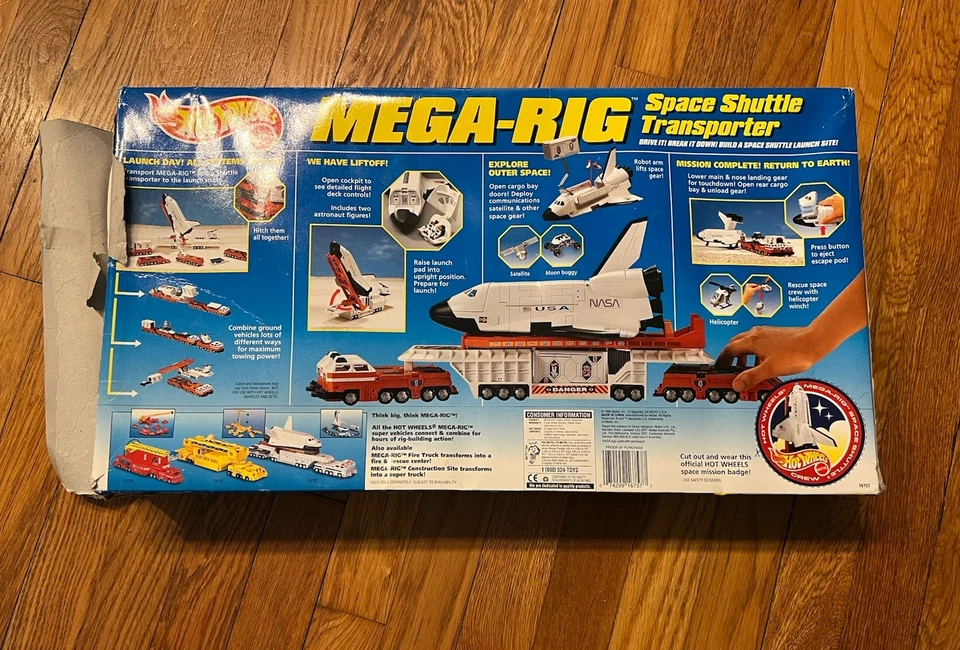 Vintage Mattel Hot Wheels 1996 Mega Rig Construction Site Trucks Playset In Box - Image 3 of 4