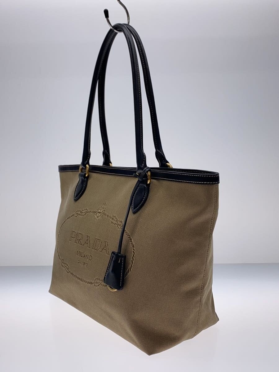 PRADA Logo Jacquard Tote Bag BEG 1BG159 thumbnail 2