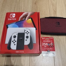 Nintendo Switch OLED White w/256GB SD Card Hard Case