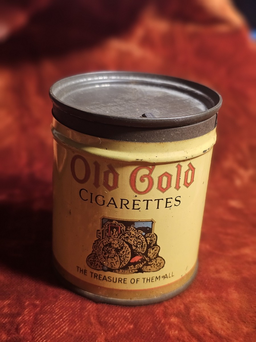 vintage cigarette tins for sale Vintage Old Gold Round 50 Cigarette Keyed Tobacco Tin Very RARE- Very Nice!