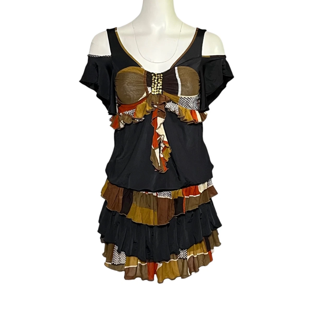 Robe Femme Just Cavalli Vert Clair - Taille S (IT 40) - Coupe Moulante Manches Courtes