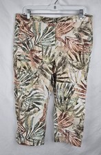 Chico's Multicolored Artsy Stretchy Cropped Capri Pants sz 2 L/12