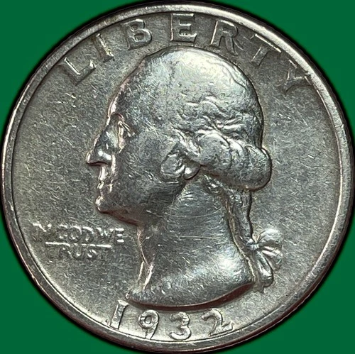 1932-S Washington Quarter Silver Extremely Fine XF Coin, Cleaning #36530