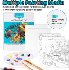 Acrylic Paint Set for Kids, Art Painting Supplies Kit with 18 Paints, 5 Canva...