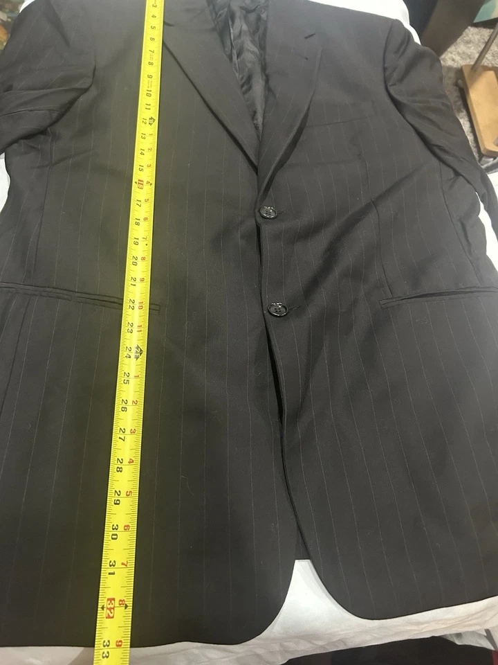 Traje Chaqueta y Pantalón Enzo Negro Rayado Alterado a 5’8 Hombre Talla 54R Ver Fotos Foto 3 de 4