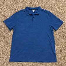 Calvin Klein Solid Blue Polo Short Sleeve Shirt Cotton