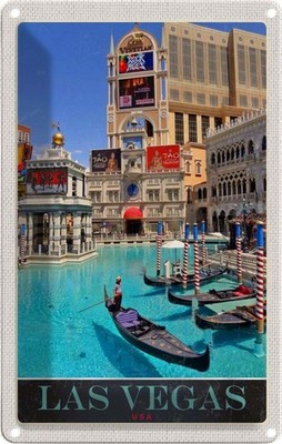 Blechschild 18x12 cm Las Vegas Amerika USA Urlaub Bootstour Casino Bildmotiv Rei