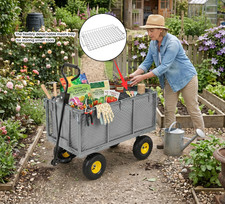 Garden Cart 3 in 1 Steel All Terrain Removable Liner 880lbs Lawn Patio Landscape