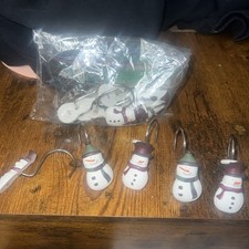 Snowman Shower Hooks Winter Christmas Lot Of 12 Hooks