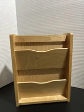 Vintage Light Color Wood Wall Hanging Letter Rack/Hidden Key Storage Compartment