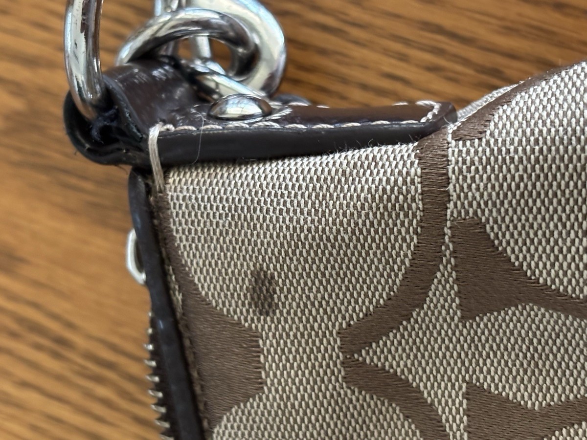 Vintage COACH Signature Jacquard Striped Demi Shoulder Handbag Y2K