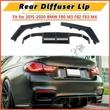 ABS Gloss Black For BMW F80 M3 F82 F83 M4 2015-2020 Rear Bumper Diffuser V Style