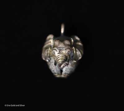 MAF Michael Friedman Sterlingsilber 3D Elefant Charm Anhänger