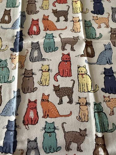 Vintage Ulster Weavers "Cat Walk" Küchentuch, bunte Mehrrassen-KATZEN mit Etikett - Bild 3 von 8