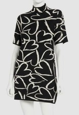 London Times Womens' Black Mock-Neck Short-Sleeve Sweater Dress Size M.