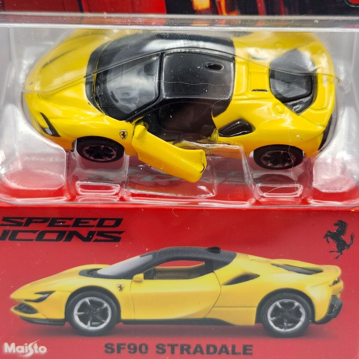 Maisto Speed Icons Ferrari SF90 Stradale DieCast Model Car Yellow