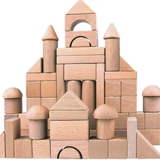 Wooden Building Blocks Set for Kids - Stacker Stacking Game Construction Toys Se
