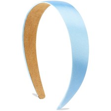 Satin Headbands for Women Girls Light Blue Headband 1.18 Inch Wide Thin Hard ...