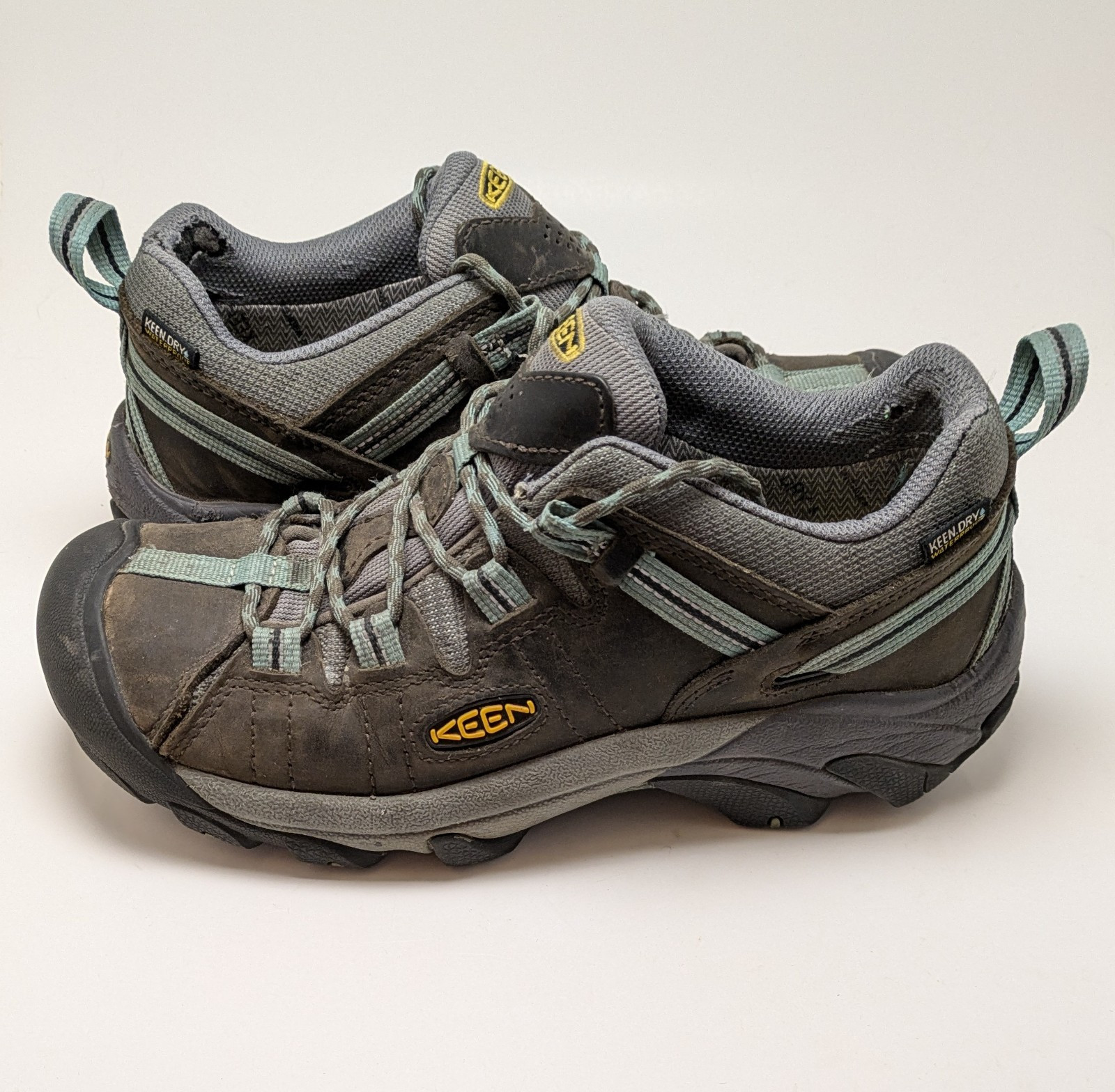 Scarpe da donna Keen Targhee II grigio blu impermeabili trekking trail 1012244 taglia 9