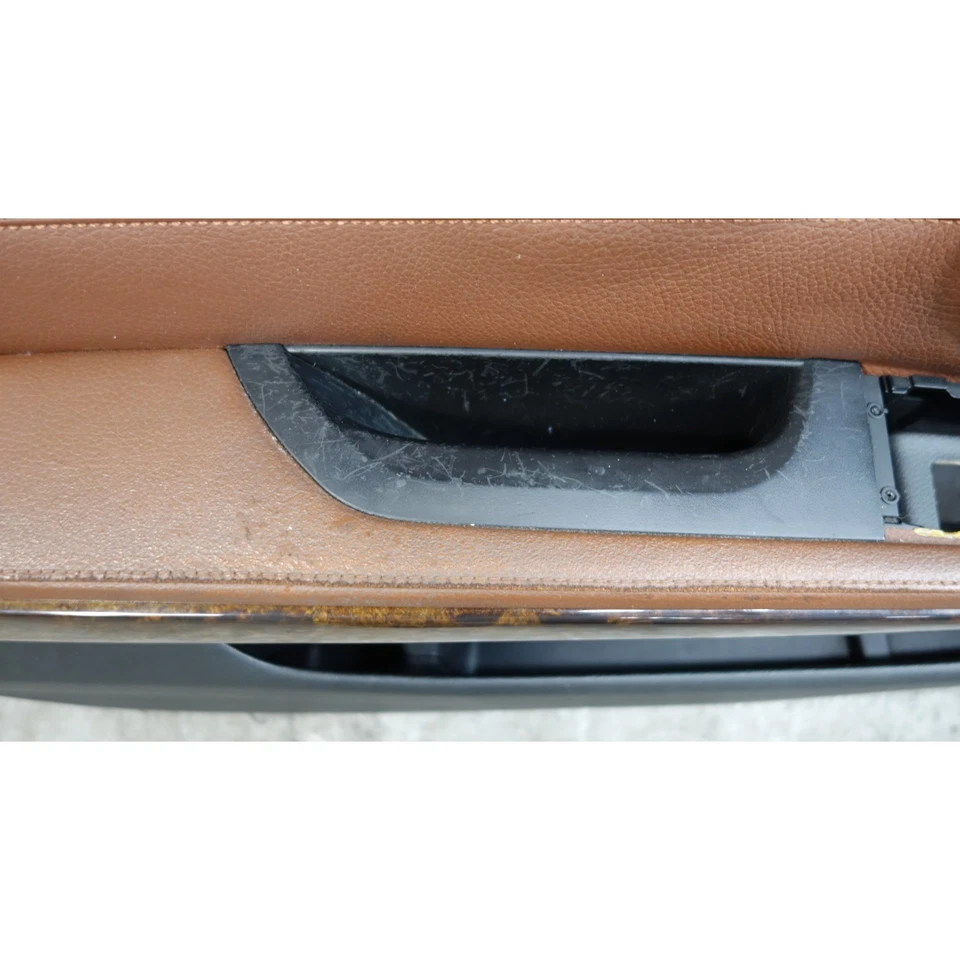 06-08 BMW E90 E91 Serie 3 4 puertas Par de paneles de puerta delantera interior cuero marrón Terra OEM Foto 4 de 4