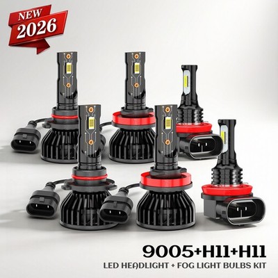 For Subaru WRX 2015-2021 Combo 6x 2Side 6000K LED Headlight + Fog Bulbs Kit