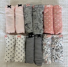Carter's Girls' Cotton Underwear, Pack of 12, Pink/Black/Grey/White, Girl's 4/5