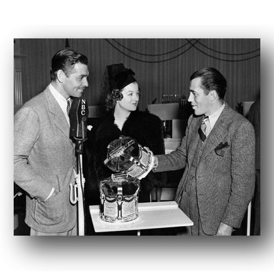 Ed Sullivan, Clark Gable, Myrna Loy Photo 8x10 King Queen of Hollywood 1938