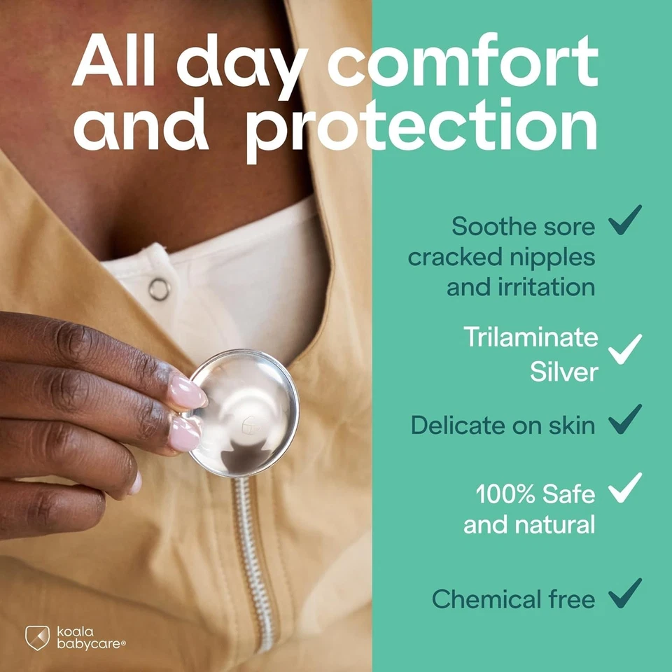Silver Nursing Cups 925 – Reusable Breastfeeding Covers for Sore Nipples, Mom - Image 3 of 4