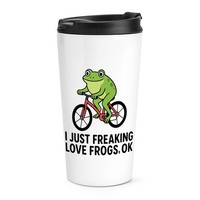 Gift Base Isolier-Reisebecher 16Oz Weiß Aus Metall 1 StüCk Funny Frog
