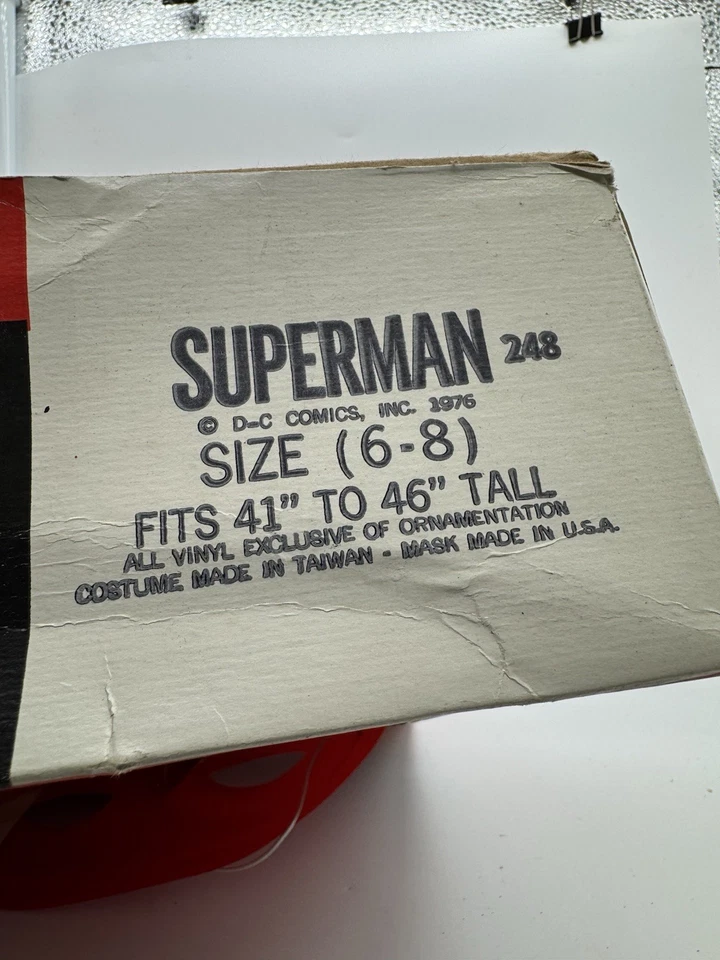 Ben Cooper Superman Super Hero Costume Size 6-8 - Image 2 of 2