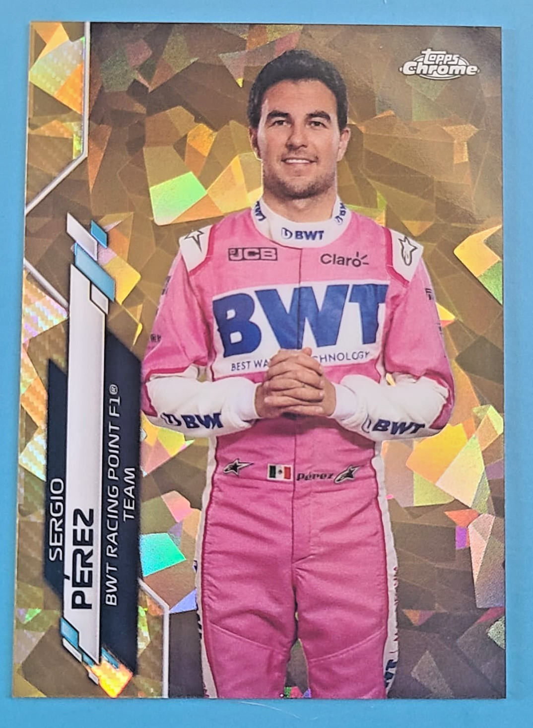 2020 TOPPS CHROME SAPPHIRE F1 SERGIO PEREZ RC #13 GOLD #/50 FORMULA 1 CHECO