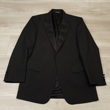 Jos A Bank Tuxedo Jacket Men 39R Black Wool One Button Single Vented Notch Lapel