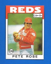 1986 TOPPS OPC N PETE ROSE BOX BOTTOM REDS O PEE CHEE HAND CUT