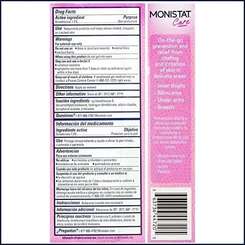 Monistat Chafing Relief Powder Gel 1.5 oz (Pack of 4)
