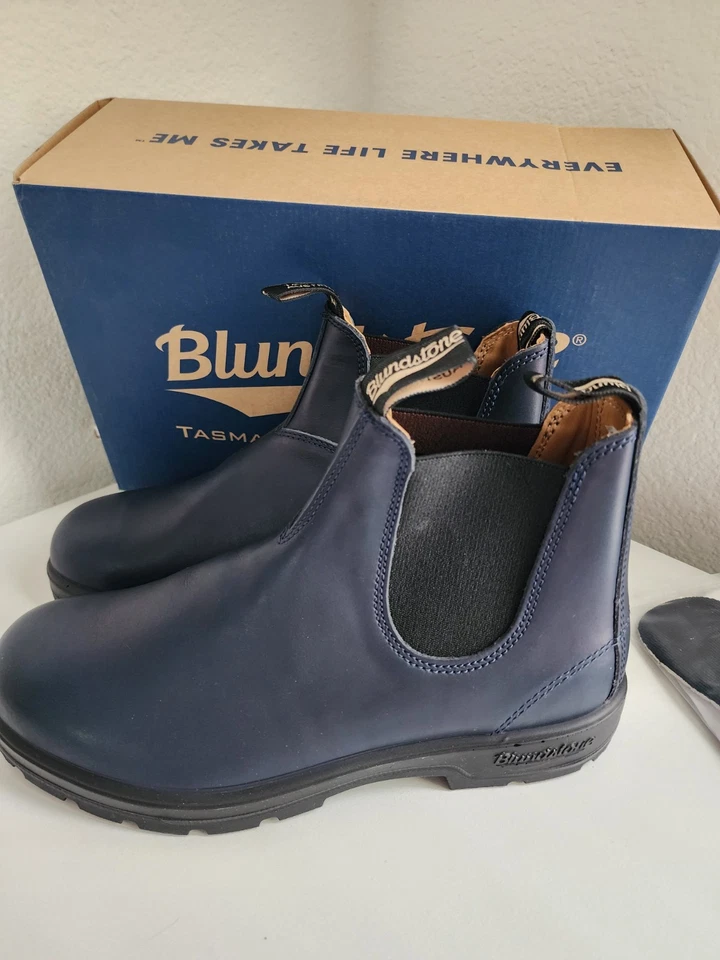 BOTAS CHELSEA HOMBRE BLUNDSTONE 2246 CUERO RESISTENTES AL AGUA AZUL MARINO 10 Foto 4 de 4