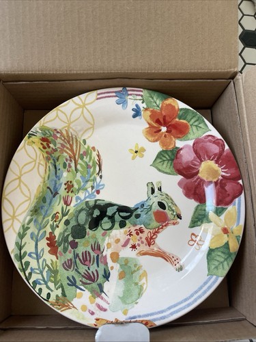 Pier 1 "Hello Spring" Salad Plates (4) Animals & Flowers, 9" Ironstone - NEW NIB - Picture 5 of 7