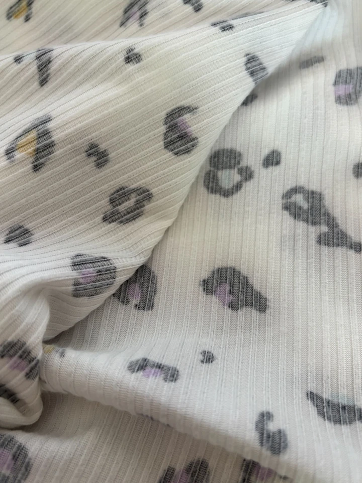 Leopard Print Ribbed Fabric Merchants Animal Print Multicolor Spots Stretch 3 yd - Image 3 of 3
