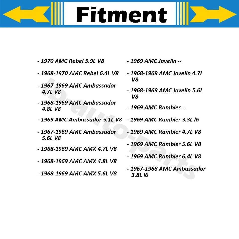 Линия переднего тормозного шланга Sunsong 2 шт. для 1968-1970 AMC AMX 6,4 л - Изображение 3 из 4